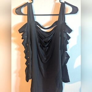 Elegant Black Ruffle Top